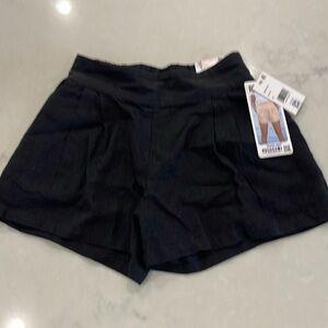 NWT Rewash Girls Black Linen Pull on Shorts Size XS
